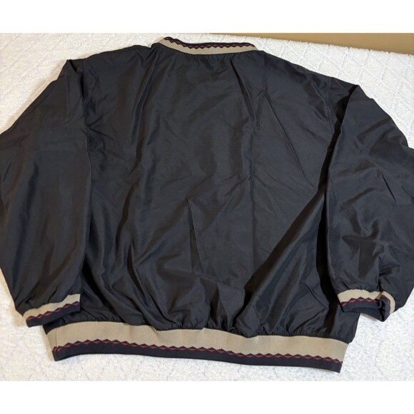 Vintage 90s Firestone Embroidered Black Windbreaker Aztec Trim Size XL - Picture 10 of 16